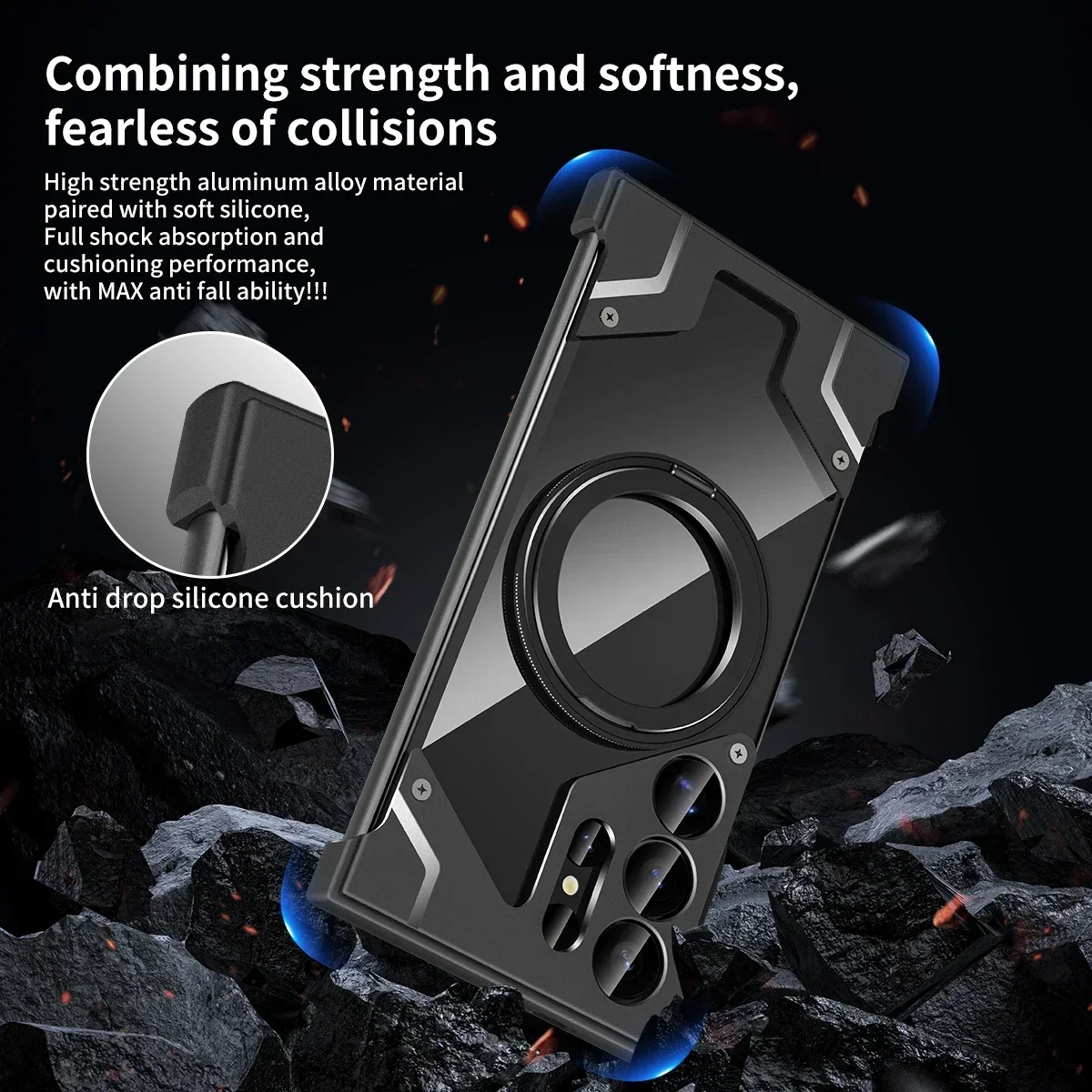 Titanium Aluminum Alloy Frame Magnetic Case For Samsung Galaxy S25 S24 S22 S23 Ultra Bumper Transparent Shockproof Wood Cover