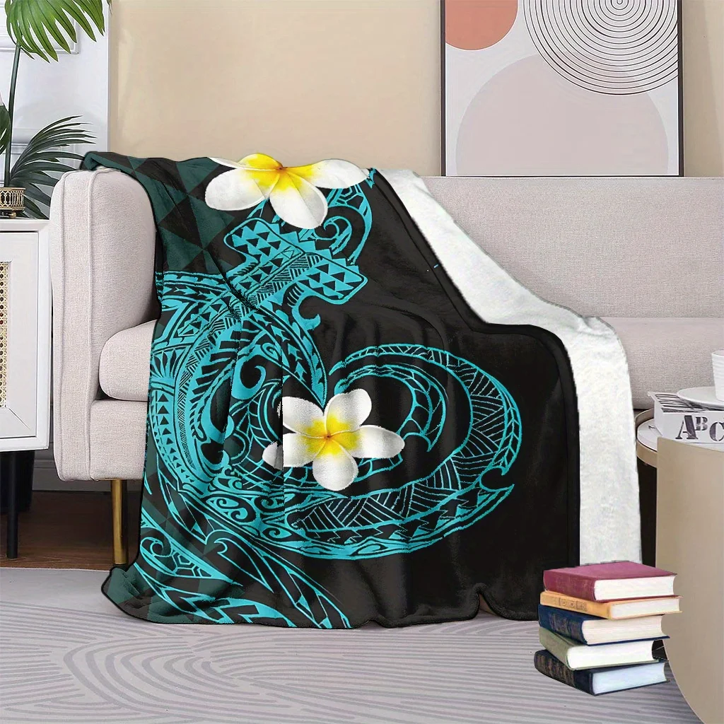 Hawaiian tribal tattoo designs Blanket for Sofa Bed Travel Camping Living Room Office Conditioning Blanket for All Seasons Gifts