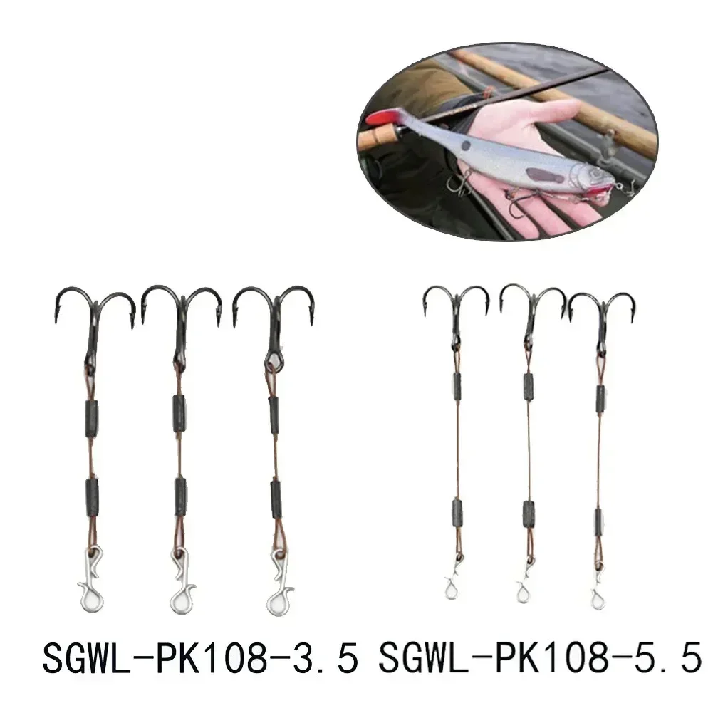 3pcs 3.5/5.5cm  Fishing Hook Pike Perch Bass Predator Lure Stingers Treble Stainless Steel Hooks Fishing Accessories