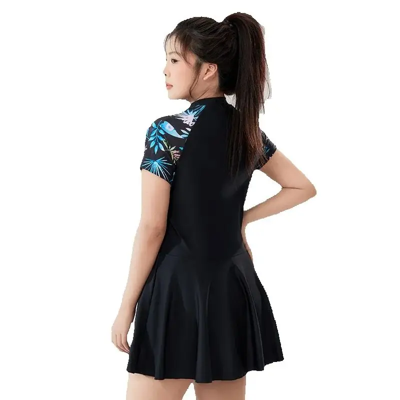 

Women One Piece Professional WaterProof Push Up Surfing Beach SwimWear Female Plus Size Quick-Dry Bathing SwimSuit Glasses Cap