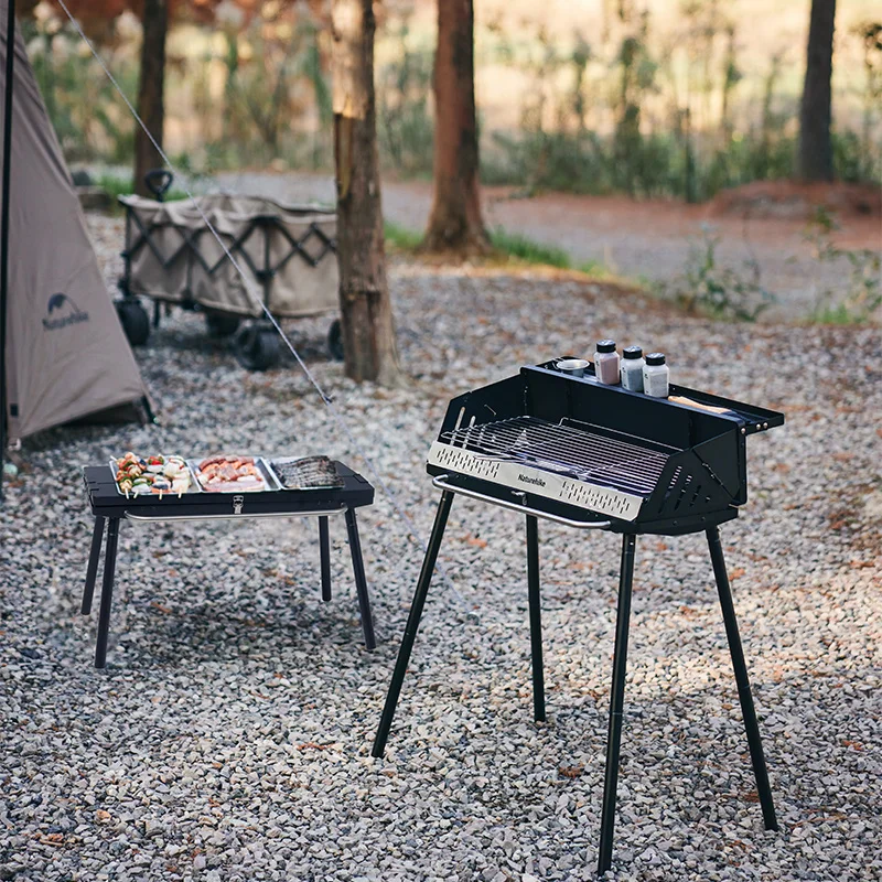 Imagem -06 - Naturehike Vertical Barbecue Rack Grelhador a Carvão Dobrável Aço Inoxidável Folding Bbq Grill Cozinhar ao ar Livre Camping