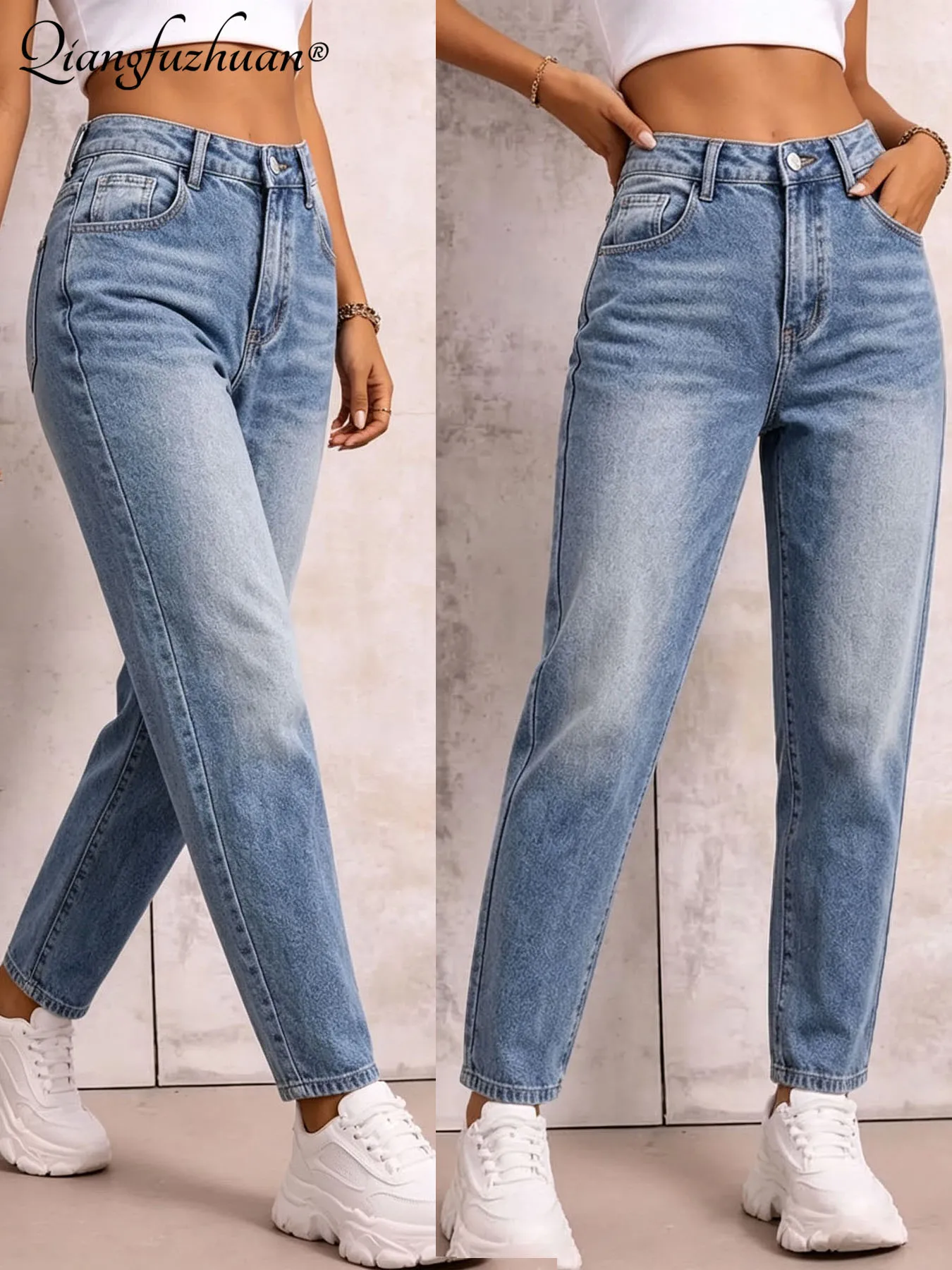 Low-Saturation Water-Washed Blue! Retro Cone-Shaped Jeans Unlock Laid-Back Dressing Style