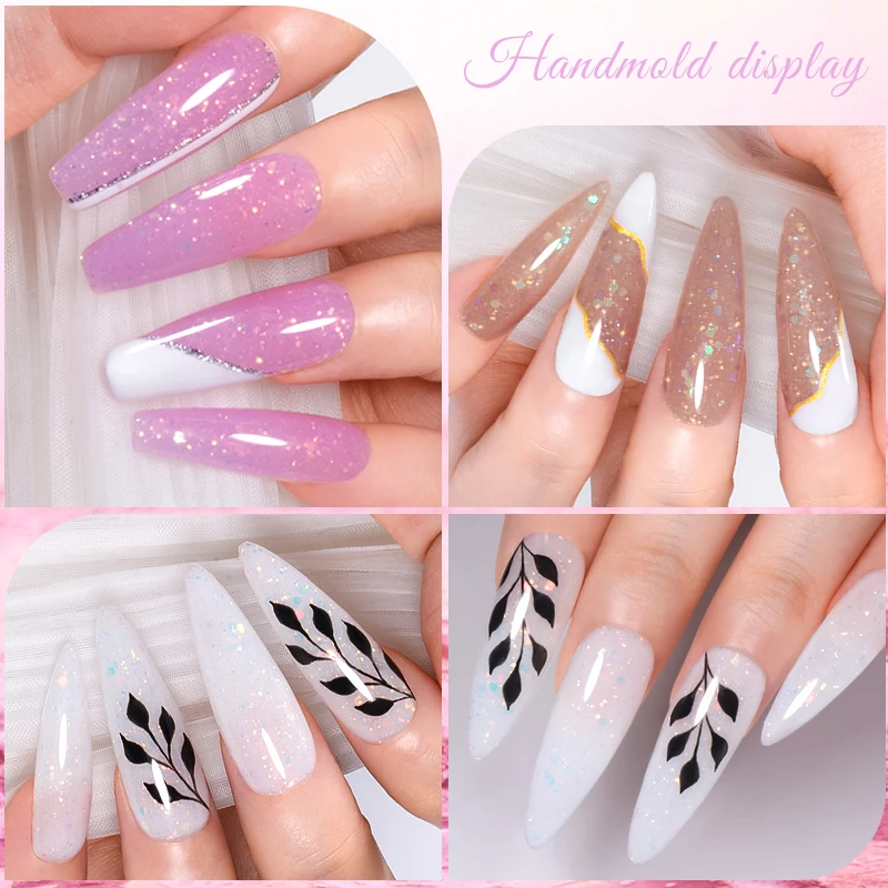 ملحقات سريعة لامعة بيضاء حليبي من Mtssii طلاء أظافر ، شفق لامع ، ترتر ، تمديد لون الأحلام ، بناء ، ورنيش ، 7 #4