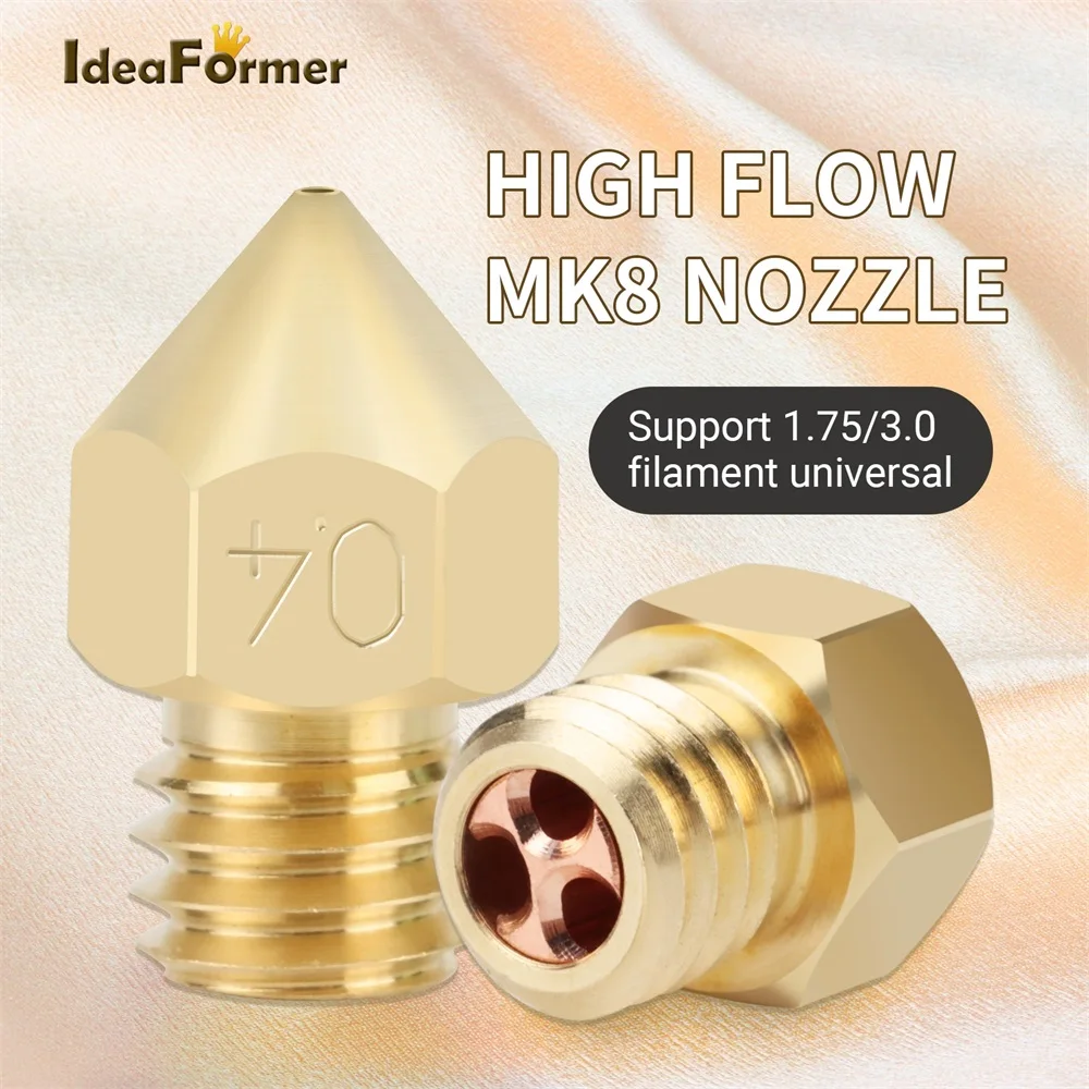 

New MK8 Clone CHT Brass High Flow Nozzles 0.4 mm and others For 1.75mm Filament CR10 CR10S KP5L Ender-3 3D Printer Accessories