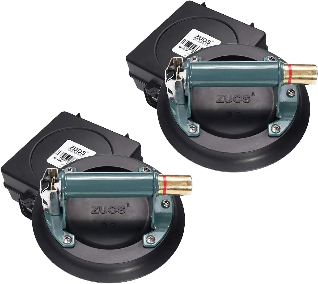 

8-дюймовая стеклянная присоска для подъема гранита и стекла, вакуумный подъемник с металлической ручкой и латунным насосом, грузоподъемность 600 фунтов (2 шт.)