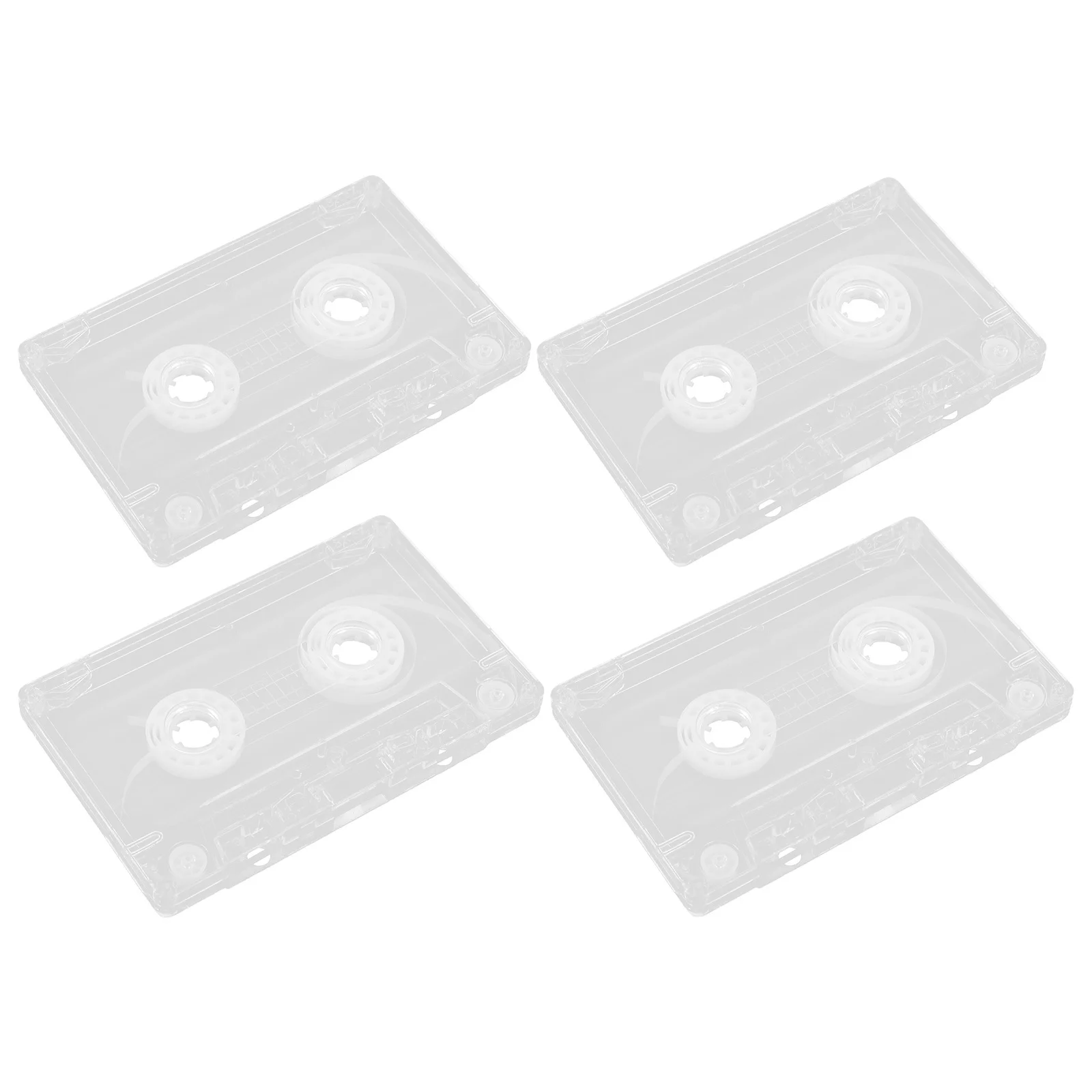 

4Pcs Clear Cassette Tape Storage Box Retro Empty Plastic Organizer Holder Case for Music Collectors Vintage Audio Tape