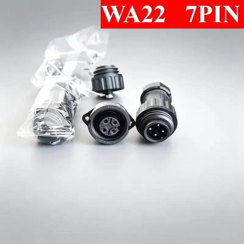 WA22 7 Pin 6+PE Aviation Plug Socket TE ZE TL TK G1 G2 7-cores Gold-plated Screw Wiring industry Waterproof Connectors IP67