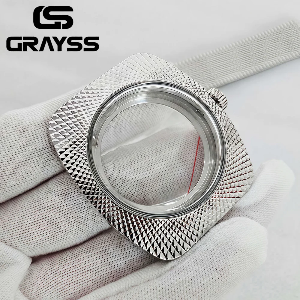 NUOVO Doppio Modello di Vetro A Cupola Intaglio Cassa di Orologio Accessori 36.5 MILLIMETRI * 41 MILLIMETRI Cassa Per Seiko NH35 NH36 NH70 Movimento Cassa Dell'orologio