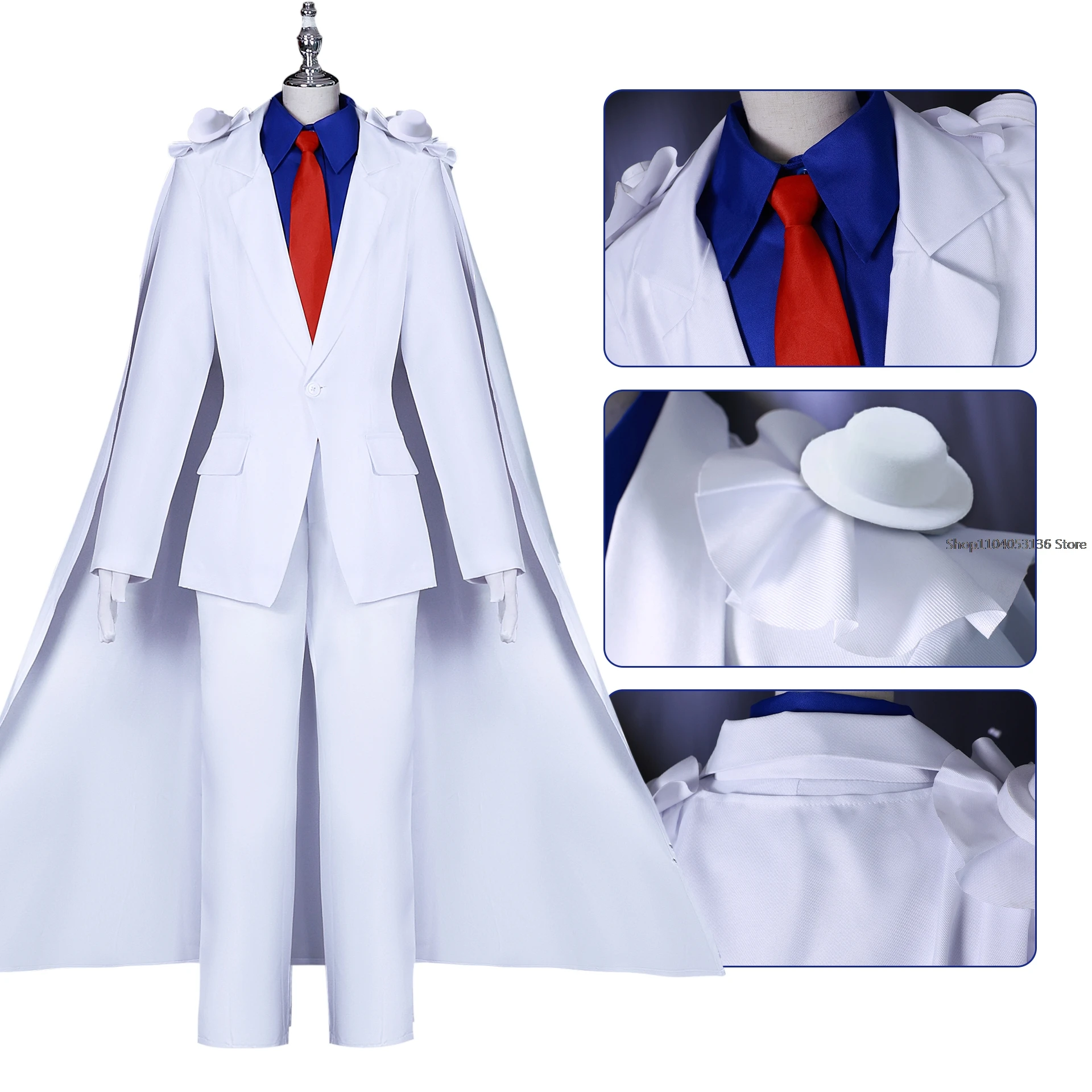 Anime Damous Detective Cosplay Kid the Phantom Thief costume White suit clothings  halloween cosplay shoes Outfit Uniform