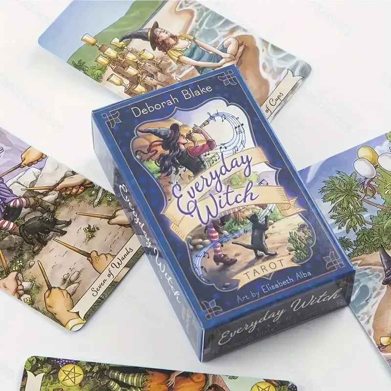 

1 Box Everyday Witch Tarot Deck with Guidebook - 78 Card Set, Witchcraft Themed Party Game, Practical Magic Tarot Kit