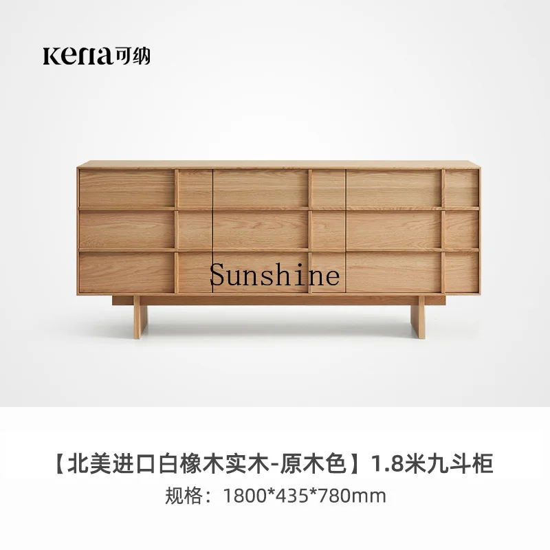 TT solid wood retro simple storage living room storage walnut medieval dining side cabinet
