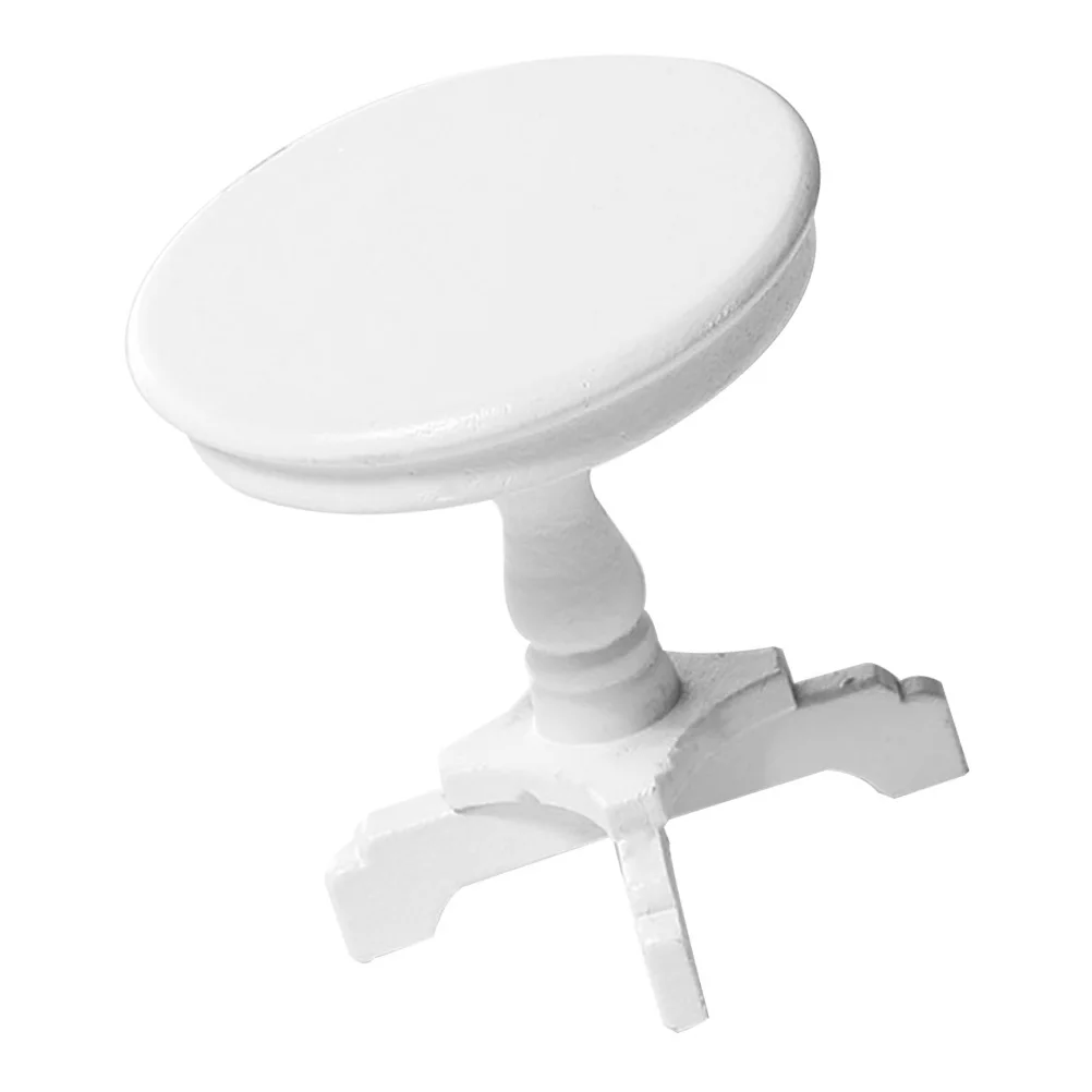 ของตกแต่งโต๊ะไม้กาแฟ 1 ชิ้น สำหรับตกแต่งบ้าน ของเล่น DIY บ้านเด็ก โต๊ะไมโครเฟอร์นิเจอร์ทรงกลม ของตกแต่งห้องนั่งเล่น