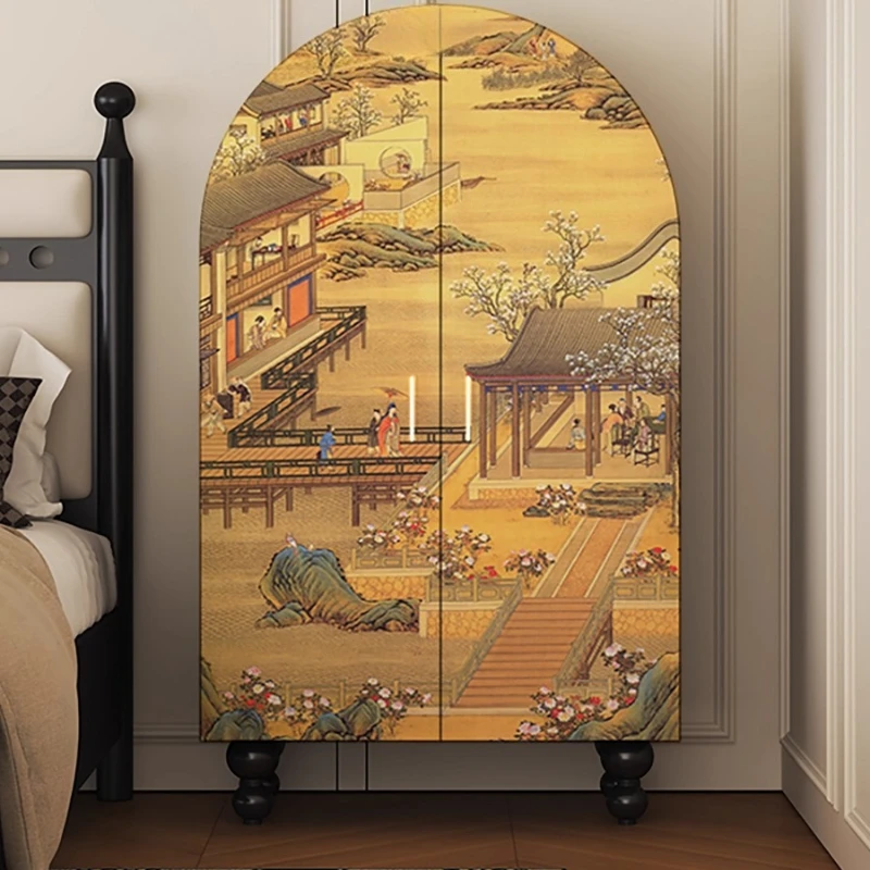 

Along The River During The Qingming Festival Wardrobe Wood Clothing Storage Cabinet Shoe Cupboard Armario De Ropa Home Furniture