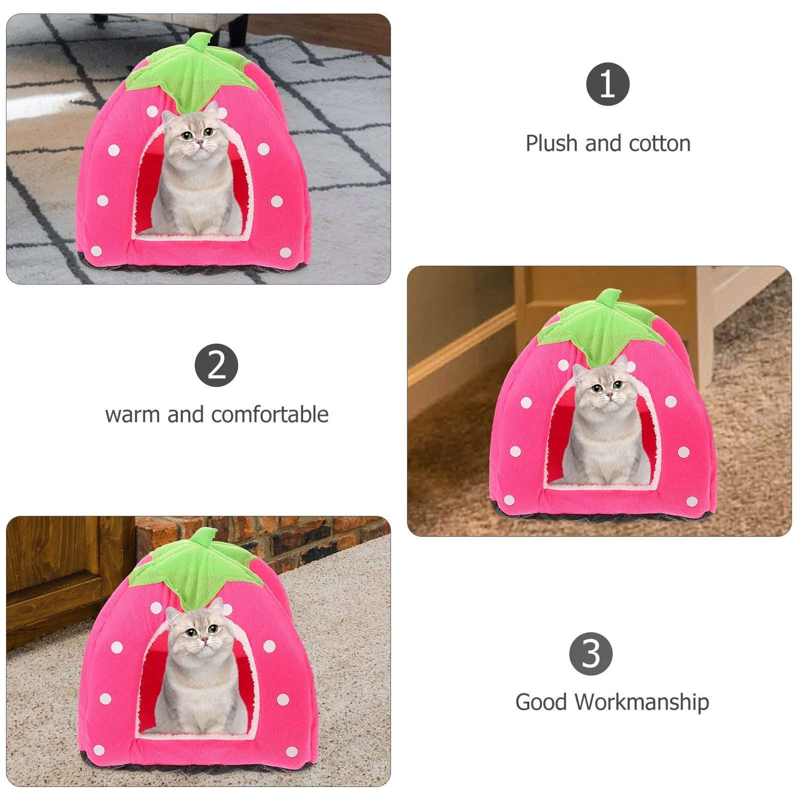 

Soft Pet Bed House For Puppy Cat Pig Comfortable Warm Nest With Anti Bottom Dome Tent Style Pet Tent Bed House