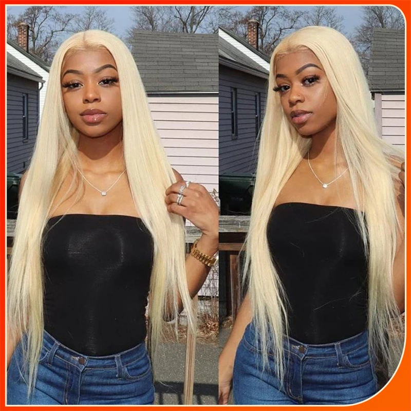 Women's long straight hair wig with middle-parted bangs, hand-knitted front lace, synthetic fiber headpiece