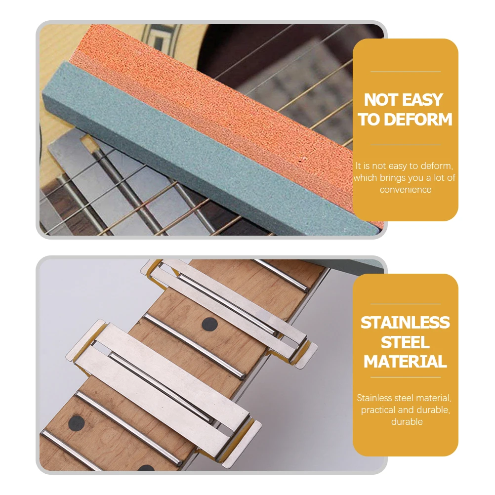 

Fingerboard Grinding Tools Guitar Fret Polishing Kit Pro Nut Slotting Files Guards Frets Sanding Block for