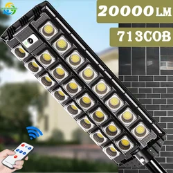 20000LM luci solari lampada da parete con sensore di movimento impermeabile per esterni con lampade COB alimentate per l'illuminazione dell'iluminazione pubblica della luce solare del giardino