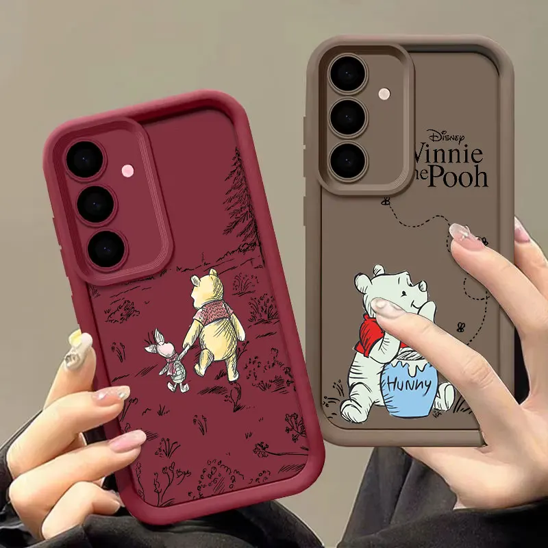 

Disney Winnie The Pooh S26 Ultra Case For Samsung Galaxy S26 S25 S24 S22 S23 Ultra S21 Plus S20 FE Camera Protection Soft Cover