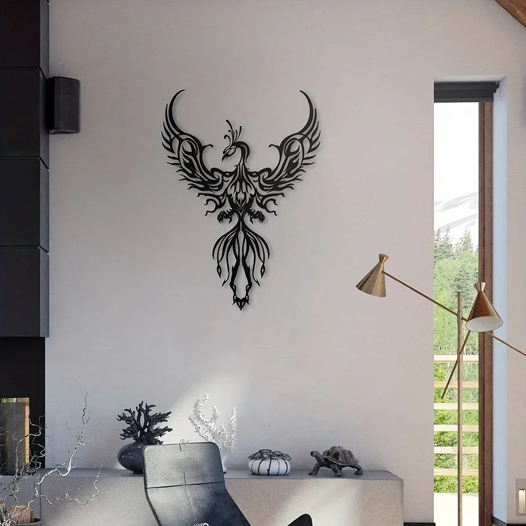 Hello young Metall Phoenix Design Wandbehang Dekor Kunst Indoor Wohnkultur Büro Metall Wandbehang Dekoration Wohnzimmer Schlafzimmer