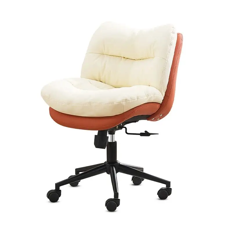 

Makeup Chair Home Office Computer Chair Cat-Scratch Resistant Leather Soft Cushion Height-Adjustable Swivel Reclining Sofa Chair