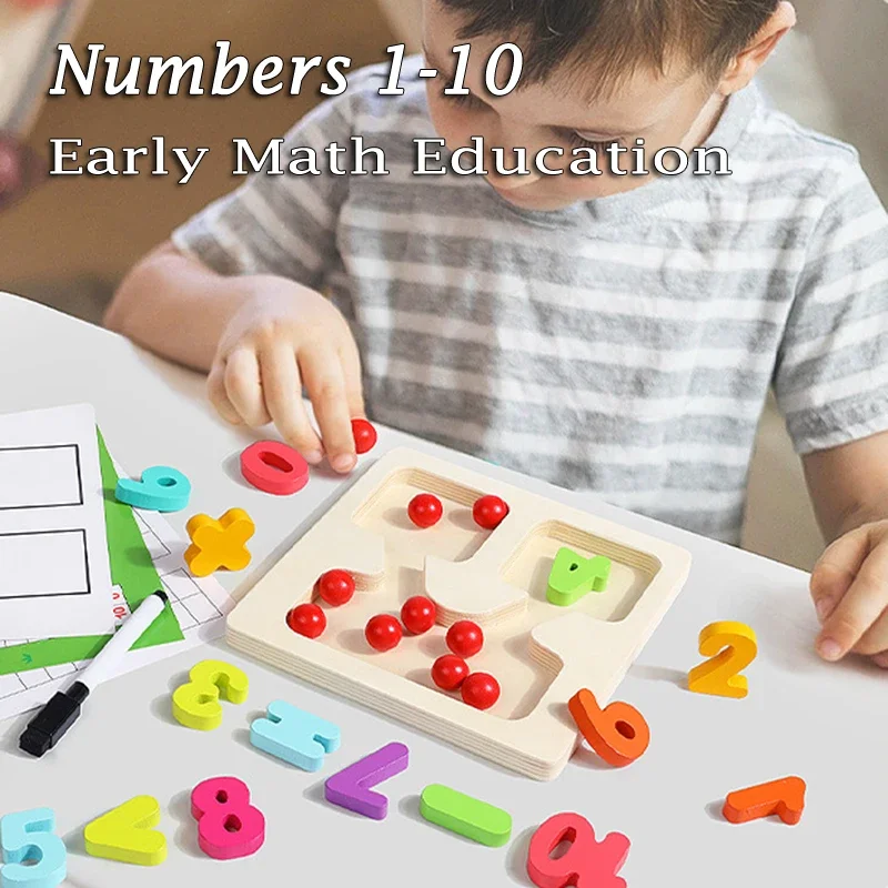 Montessori niños contando matemáticas aritmética suma resta material didáctico pensamiento lógico juguetes educativos de aprendizaje
