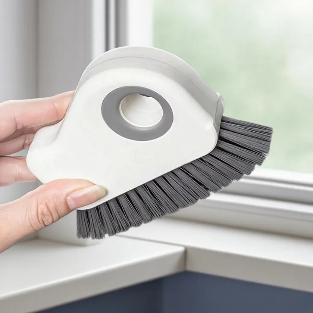 1pc 2 in 1 Window Groove Cleaning Brush Door Groove Cleaning Tool Sliding Door Track Floor Gap Brushes Hand-held Crevice Cleaner