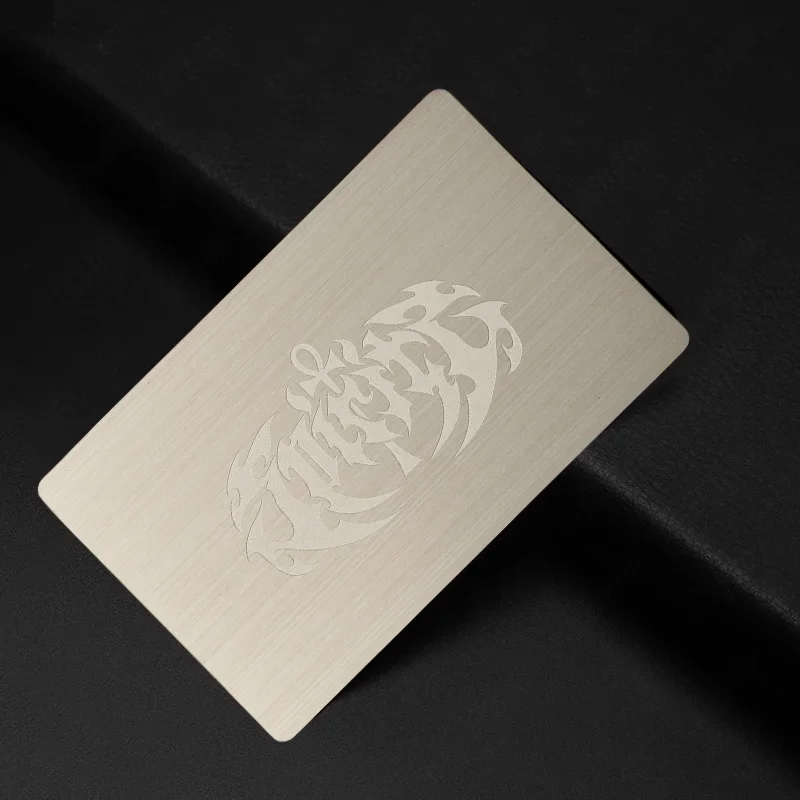 

Premium Silver Metal Card with Intricate Pattern Engraving Customized Design Metal Card