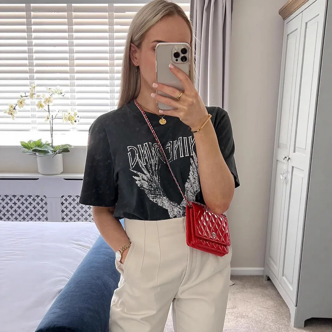 

Женская футболка Eagle AphicY2K ort Sve с буквенным принтом, винтажная модная повседневная одежда в стиле ретро для женщин больших размеров