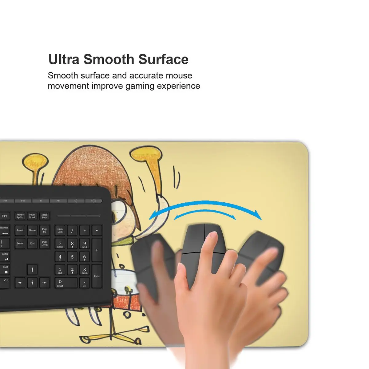 Schlagzeuger Yoshitomo Nara Tastatur Schreibtisch Matte Mousepad Nobodys Narr Große Laptop Gummi Gamer Maus pad