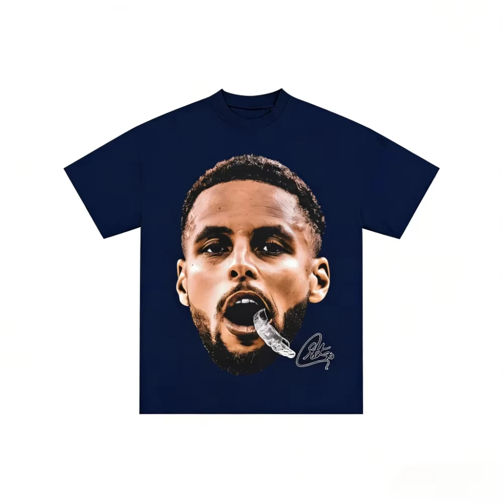 Basketball Star Steph Curry Print Cotton T-Shirt Sports Casual Fashion Short Sleeve Crew Neck High Quality Fashion Unisex