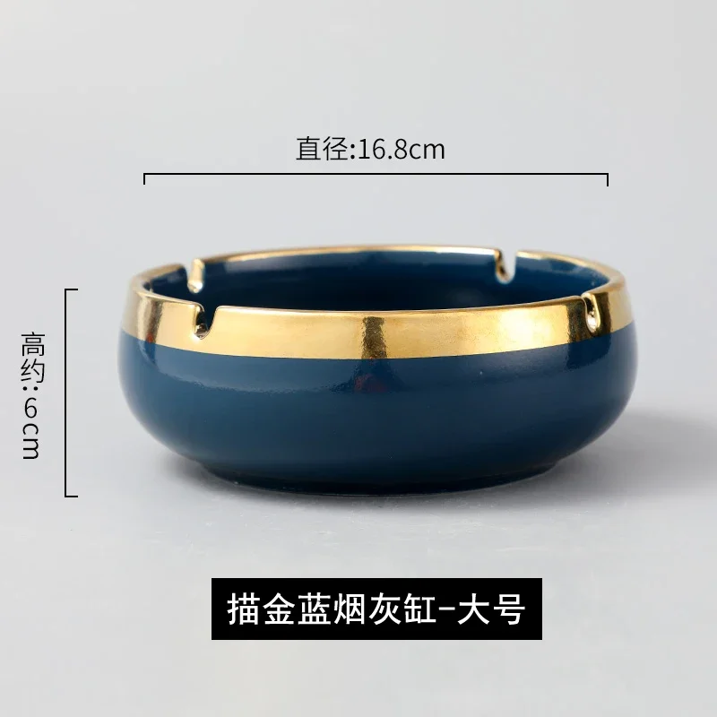 Round Ceramic Ashtray Ash Tray Home Office Desktop Smoking Accessories Storage Box Organize Decorative Ashtrays