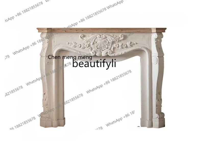 

cc1820R French Retro Fireplace Curio Cabinet Home B & B Living Room Entrance Carved Storage