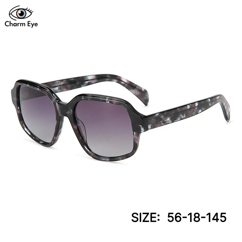 Women Square Sunglasses Vintage Grey Tortoise Shell Gradient Sun Glasses Female Fashion UV400 Protection Outdoor Shades Eyewear