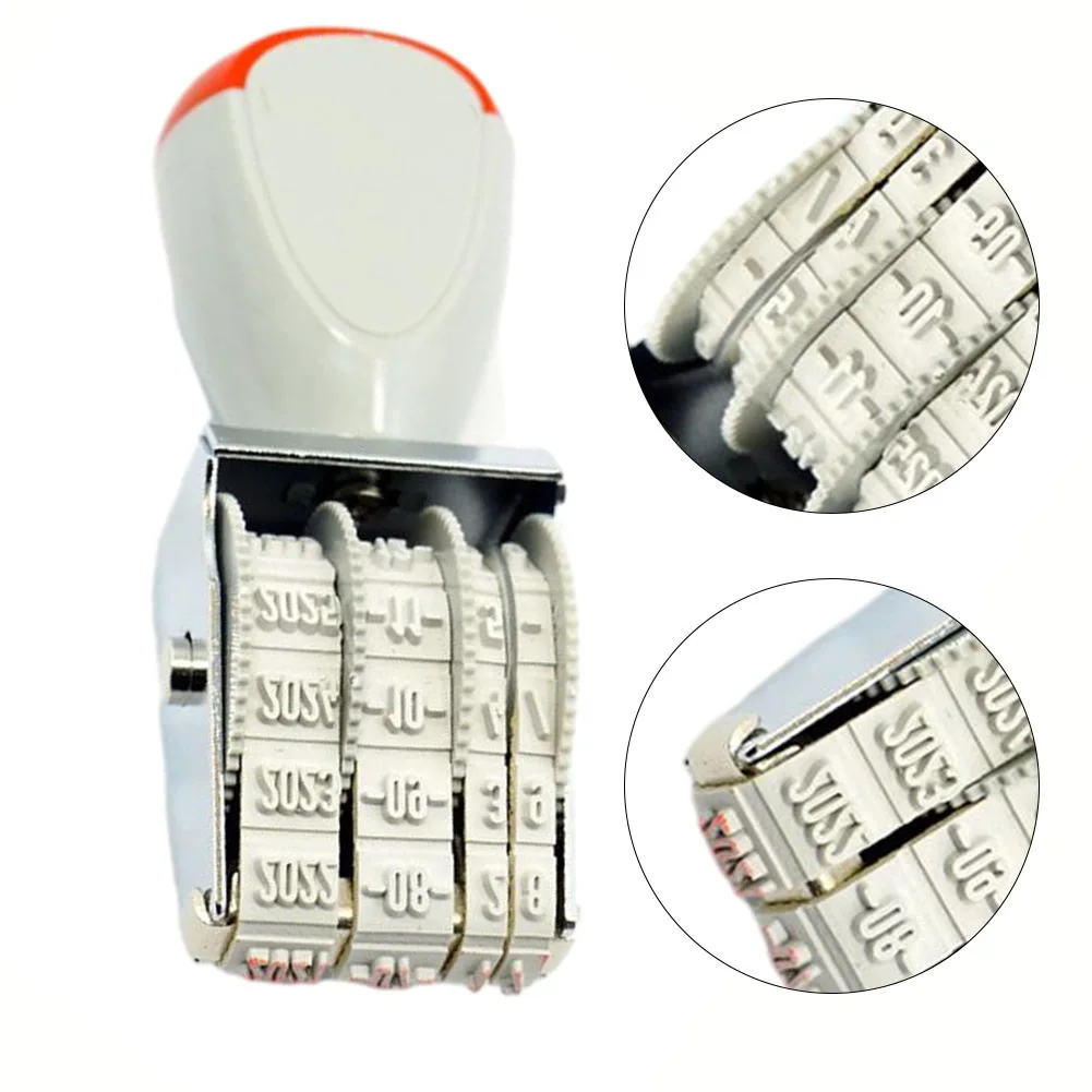 Sello de fecha de goma ajustable, almohadilla de tinta, planificador de fecha, papelería escolar, lindo