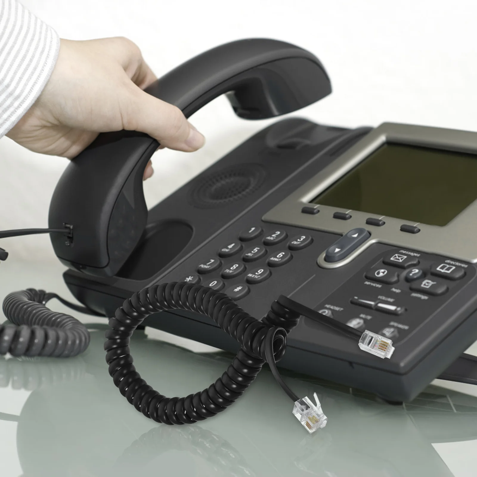 2 Pcs Cord Cable Line Telephone Landline Spring Spiral Coiled Cords Phones