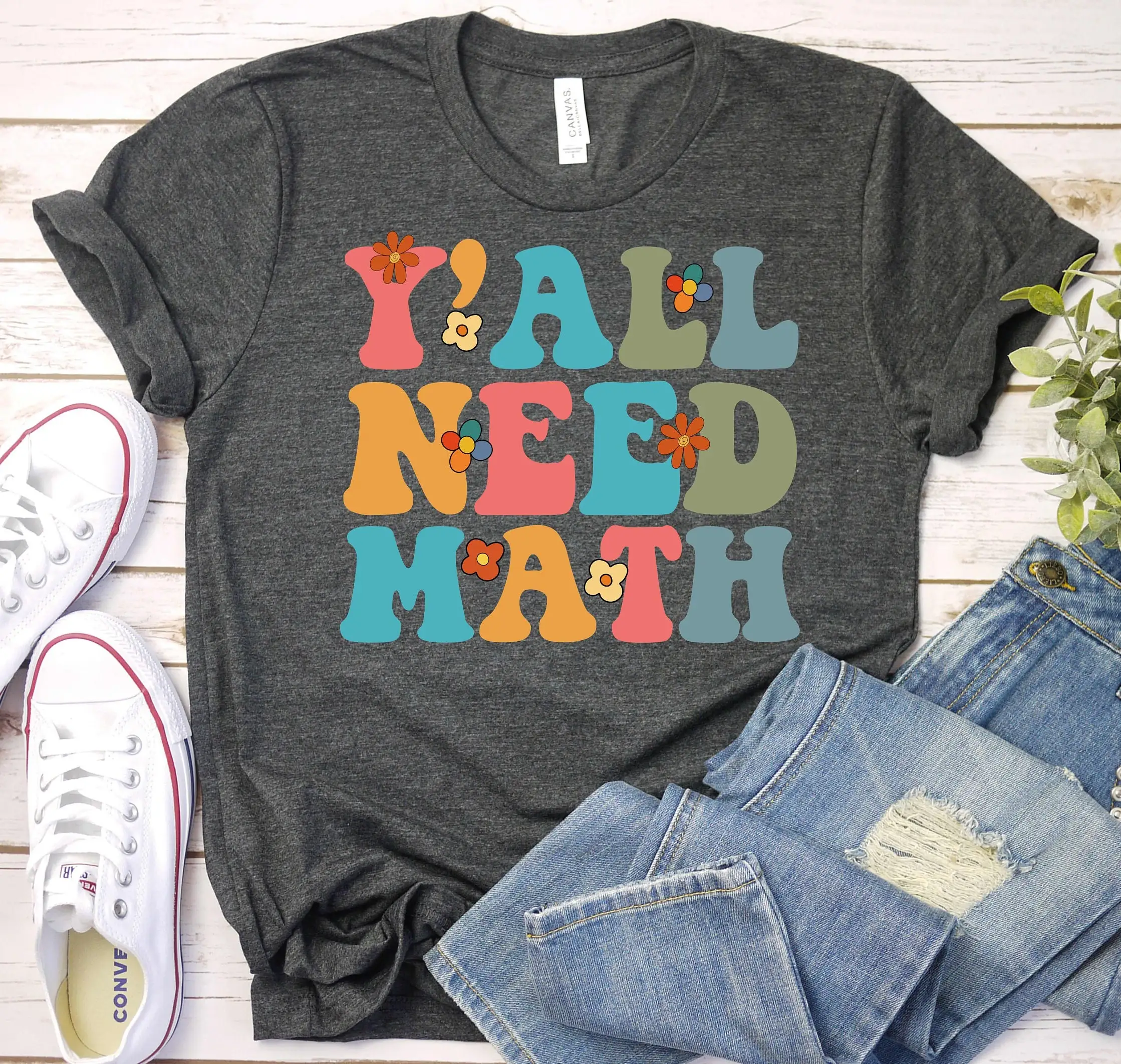 Y'All Need Math Teacher T Shirt S Back To School Funny Retro Tutor