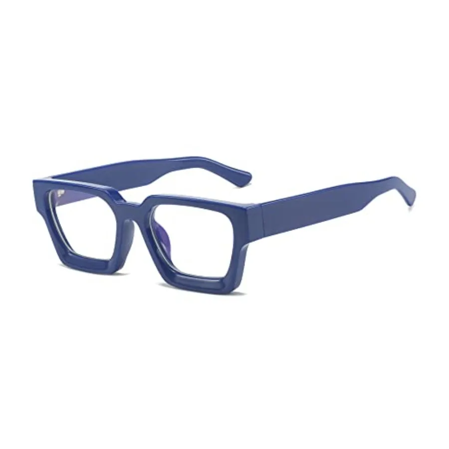 

EYLRIM Thick Square Frame Light Glasses for Women Men Non Prescription Computer Eyeglasses