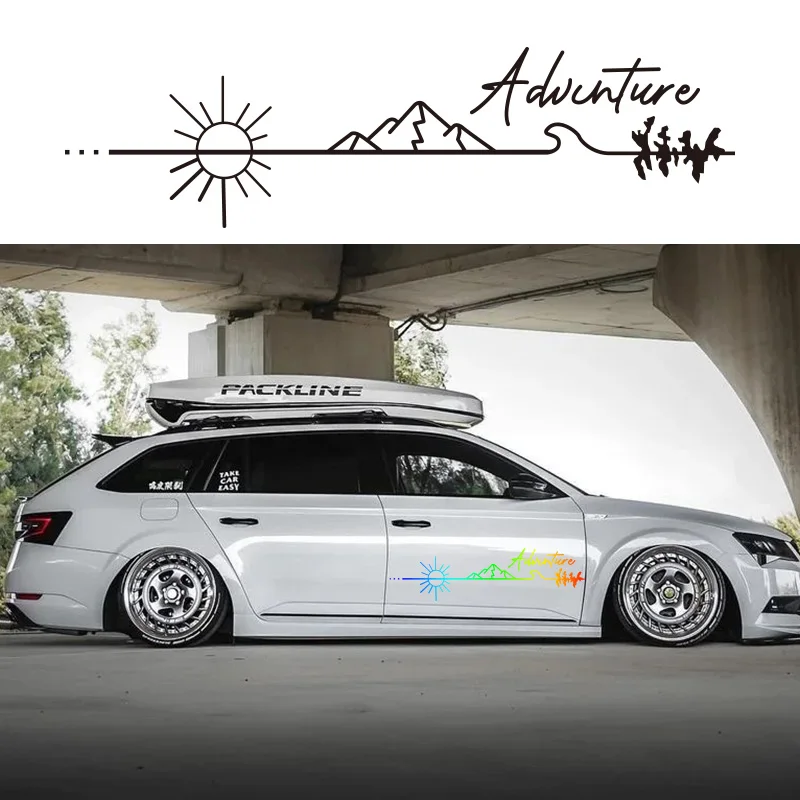 Fashion Camping Adventure Vinyl Sticker For Camper Van SUV Decoration Stickers Caravan RV Vinyl Decal Decor