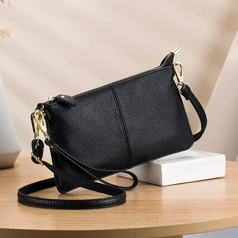 Women Handbags Fashion Soft Genuine Leather Crossbody Bags Large Capacity Shoulder Bags For Women Portable Handbag Phone Pocket