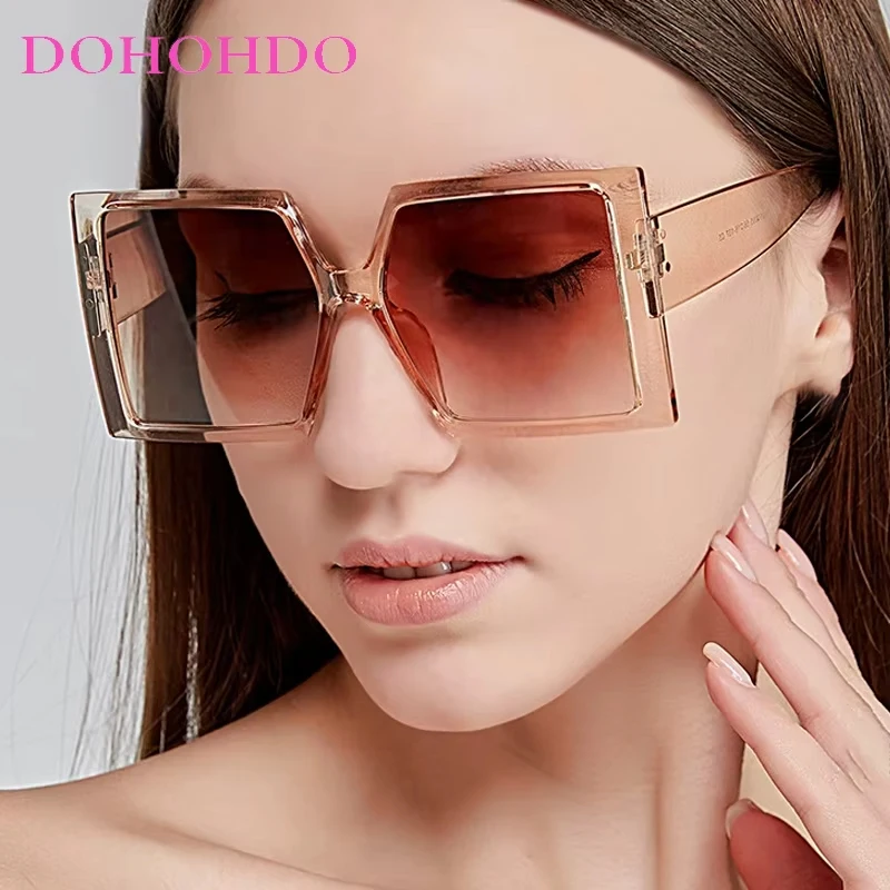 

Trendy Oversized Frame Square Sunglasses Women Men Luxury Brand Design Street Photography Beach Party Shades UV400 Gafas De Sol