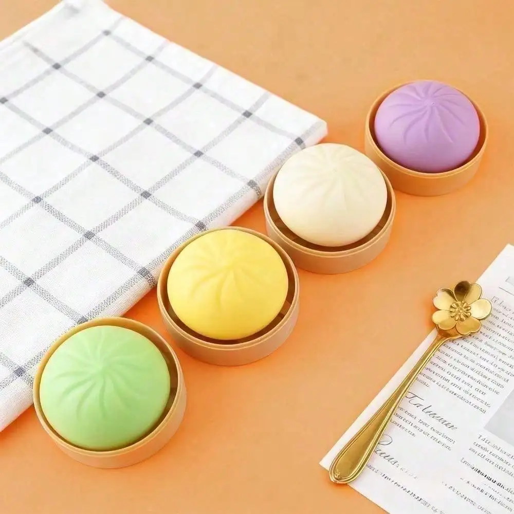Simulation Bun With Steamer Squishy Funny Prank Soft Silicone Slow Rising Sensory Fidget Toy Anti-Anxiety Novelty Desktop Decor Daily Leisure Relax Plaything