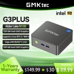 GMKtec Mini Pc GMK G3 PLUS NUCBOX Windows 11 Pro Alder Lake N150 Intel 12e WiFi 6 Desktop Computer Mini Pc Werk