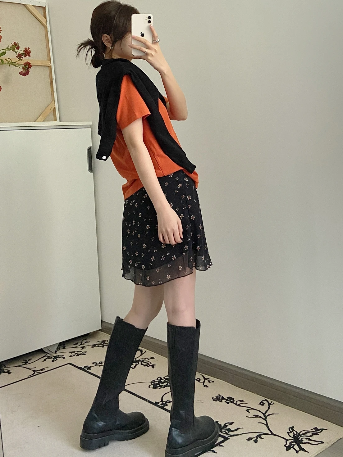 

Faionable Floral Print ter Ne Dr Women's Spring Summer Cotton Retro Polka Dot Skirt High Waist Midi Bodycon Skirt