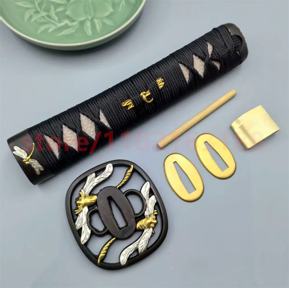 Full Wrap Real Rayskin Tsuka Copper Tsuba Handguard Guard Brass Habaki Seppa For Japanese Real Japan Samurai Katana Sword Parts