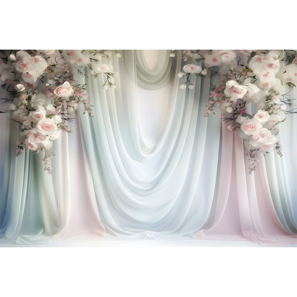 Wedding Flower Photography Backdrop Abstract Floral Arch Baby Birthday Pregnant Bridal Shower Ceremony Portrait Photo Background