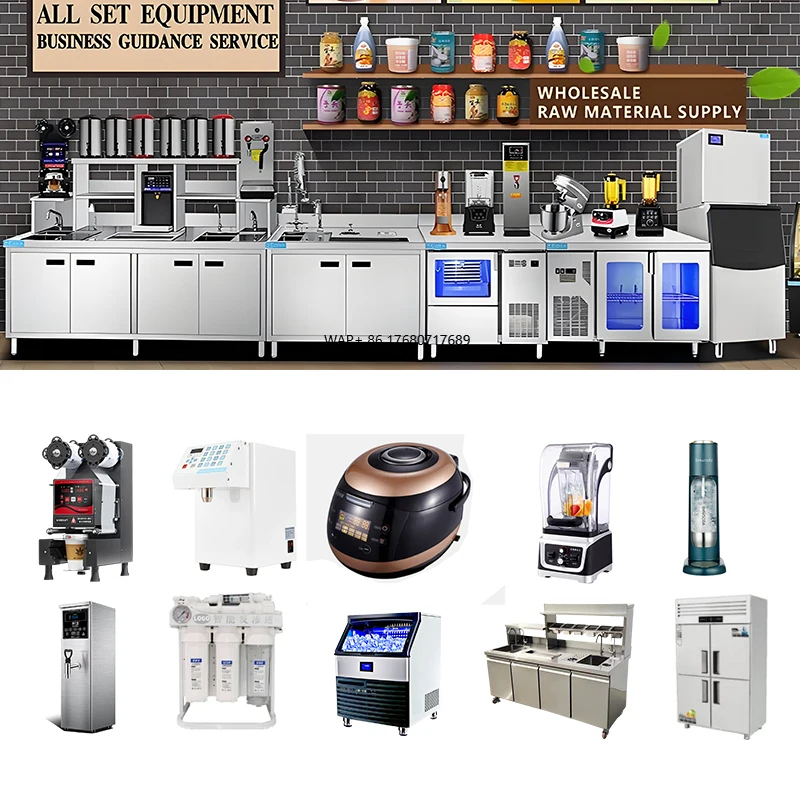 Milk Tea Counter Milk Tea Set Equipment Milk Tea Working Table Coffee Shop Counter Equipment for Coffee Shop Coffee Shop Set
