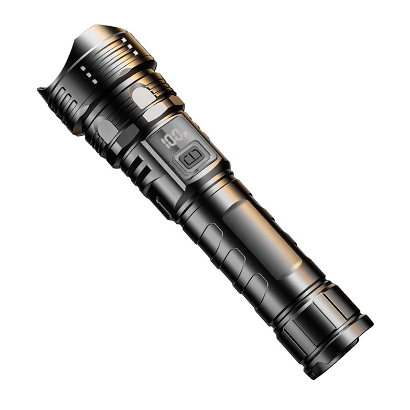 LED Flashlight Rechargeable Portable Flashlight Digital DisplayJAS