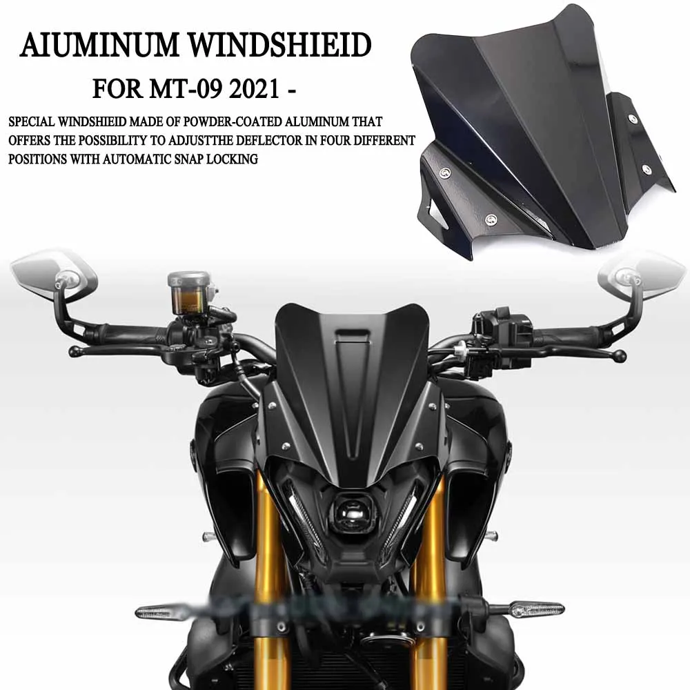 

Fit For YAMAHA MT09 MT-09 MT 09 2021 - Motorcycle Accessories Windshield Windscreen Aluminum Wind Shield Deflectore MT - 09