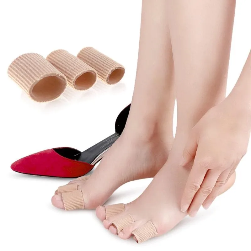 앞발 패드 섬유 직물 젤 발가락 보호대 손가락 및 발가락 보호 커버 마찰 방지 발가락 겹침 교정