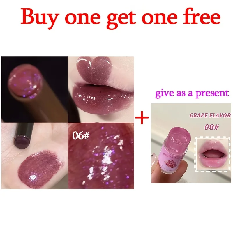 Herorange 1+1 Lippen-Set Feuchtigkeitsspendend Langanhaltend Glitzer-Lippen-Make-up Tragbares Urlaubsgeschenk
